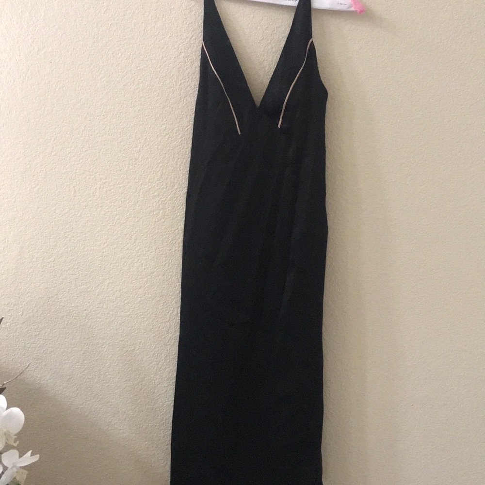 Veda black and nude silk dress